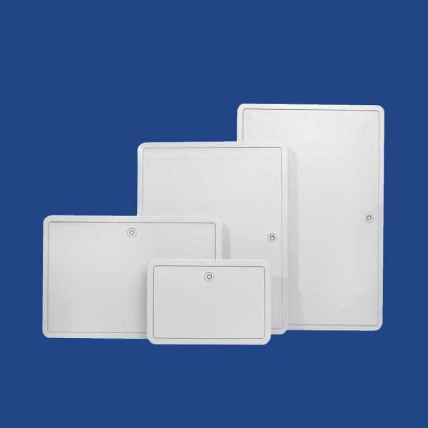 ABS műanyag szervizajtó, kulccsal - világosszürke